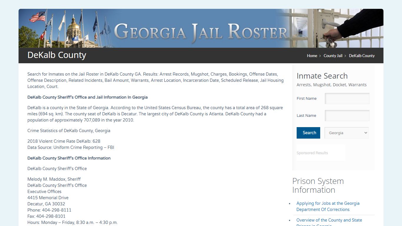 DeKalb County | Georgia Jail Inmate Search