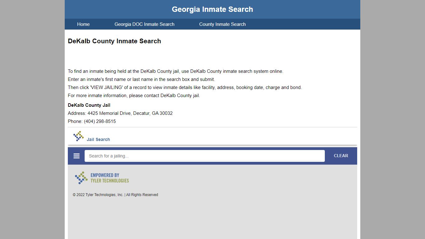 DeKalb County Inmate Search